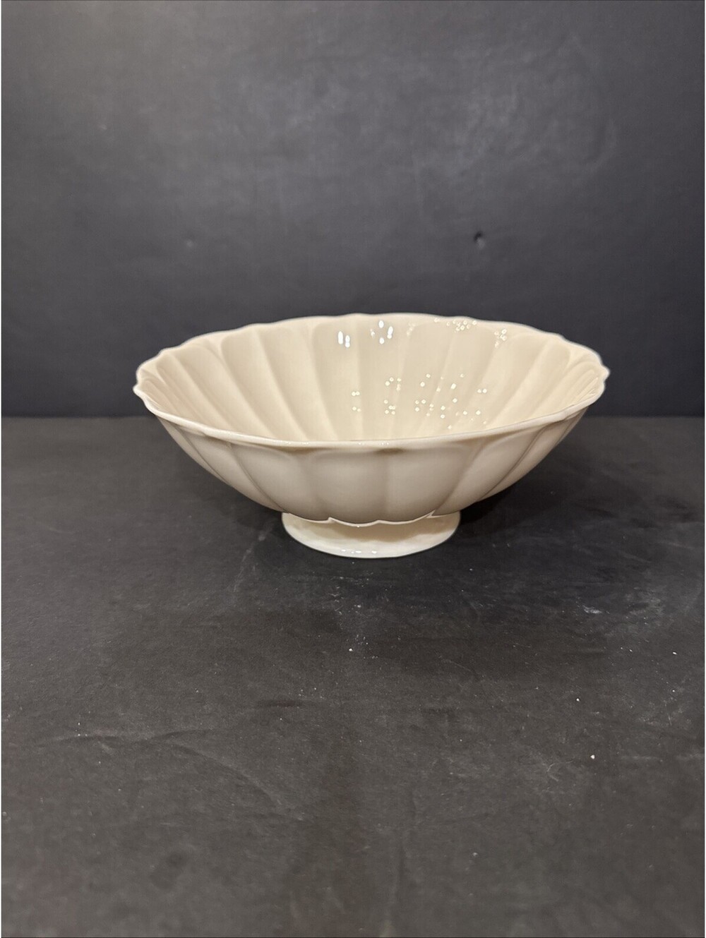 Lenox Lotus Collection - Fluted Centerpiece Serving Bowl - 7.75" Wide By 2 7/8”